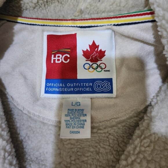 Olympic 06 Jacket Faux Suede Sherpa Lined Jacket HBC Canadian Olympic Team - Picture 5 of 15